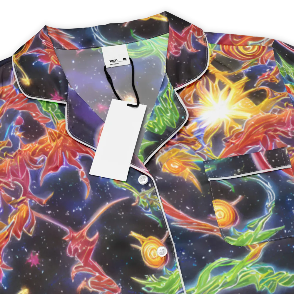 Galactic Flora on Women's Short Sleeve Pajama Top — Product details