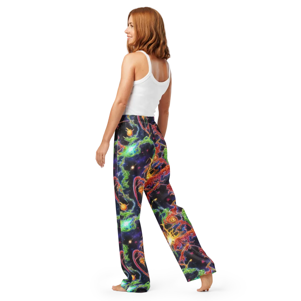 Galactic Flora on Women's Pajama Pants — Back