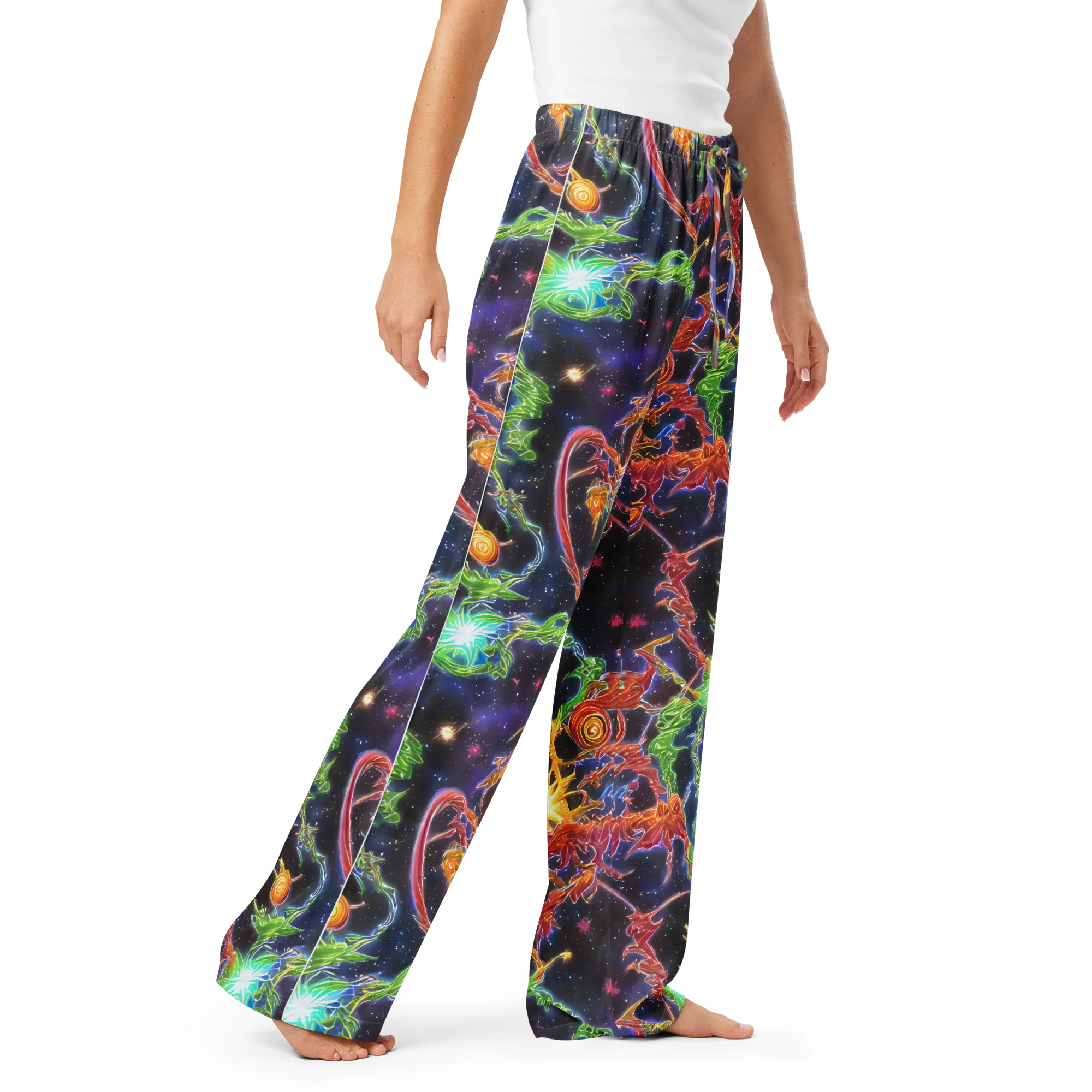 Galactic Flora on Women's Pajama Pants — Right Front