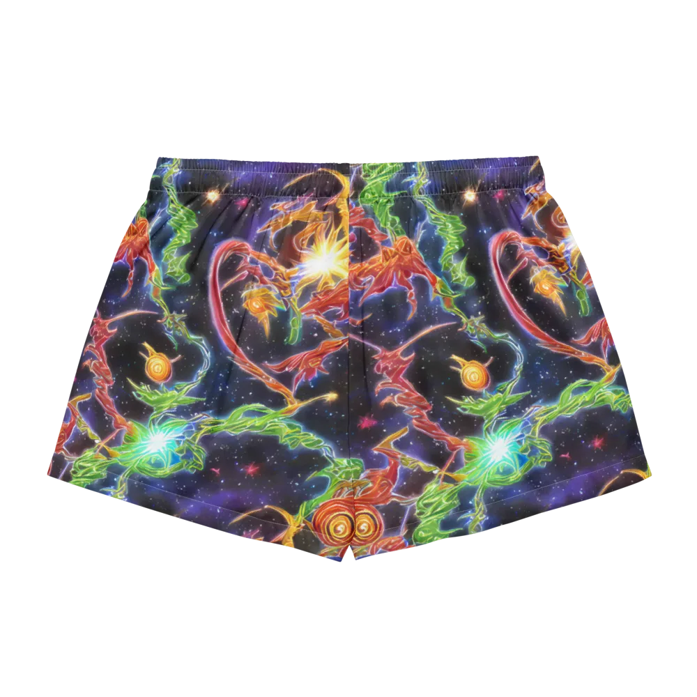 Galactic Flora on Women's Pajama Shorts — Back