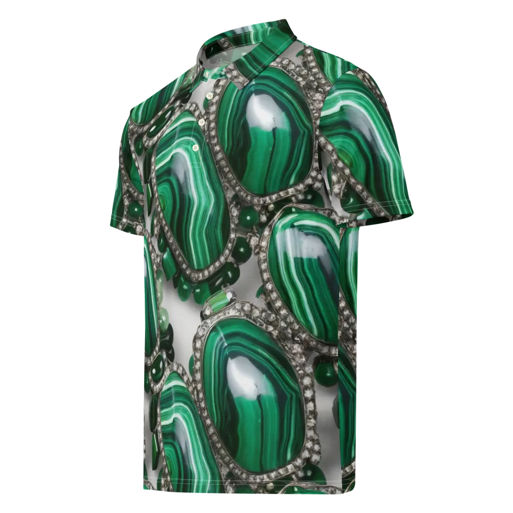 Malachite Royale on Men's Slim Fit Polo Shirt — Left Front