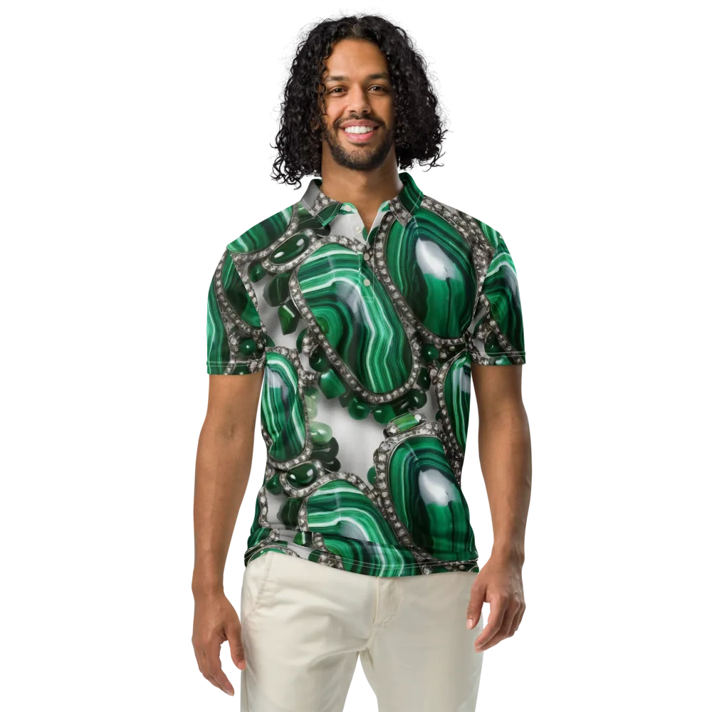 Malachite Royale on Men's Slim Fit Polo Shirt — Front