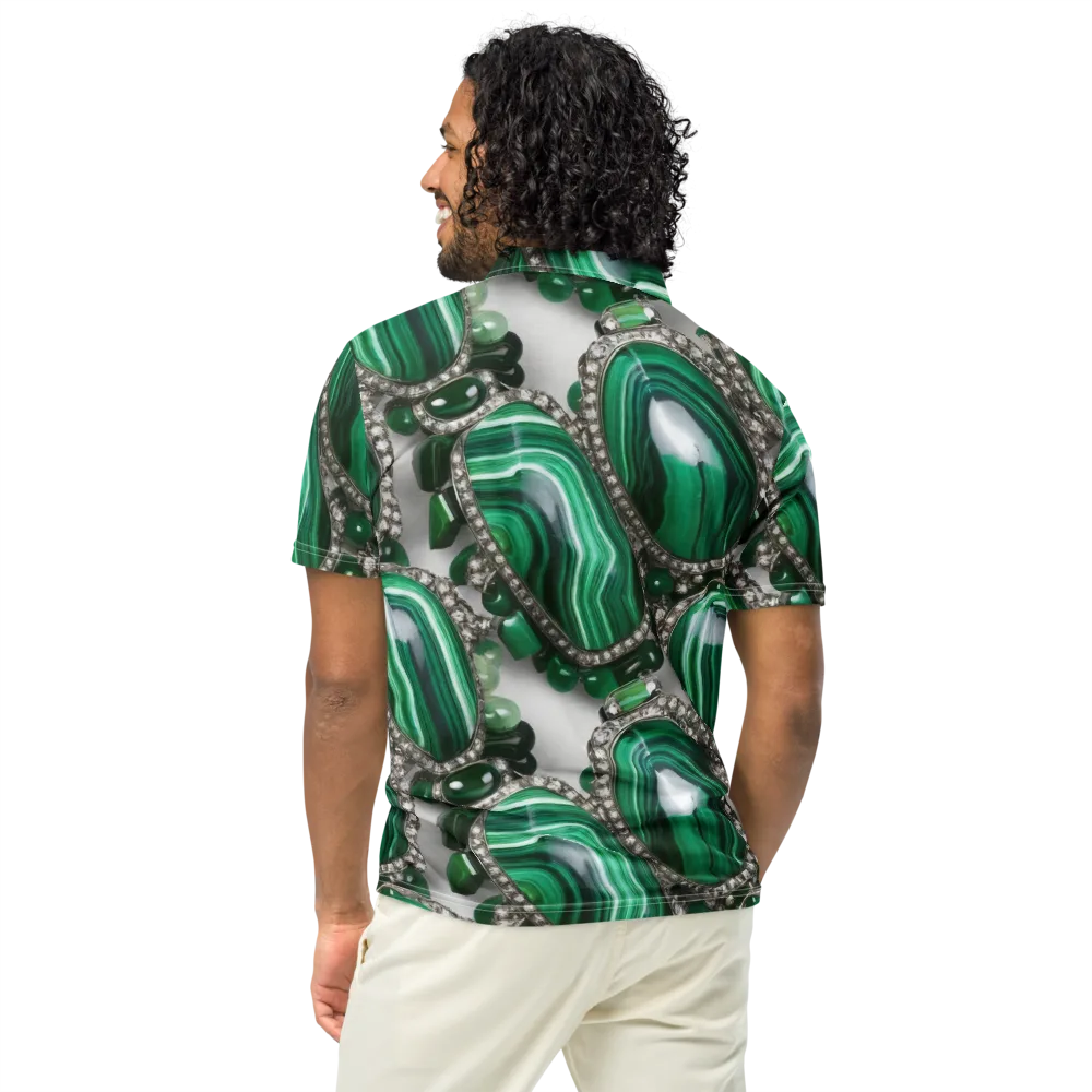 Malachite Royale on Men's Slim Fit Polo Shirt — Back