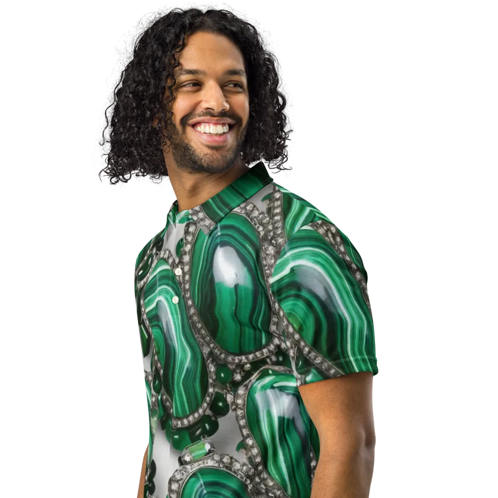 Malachite Royale on Men's Slim Fit Polo Shirt — Left Front