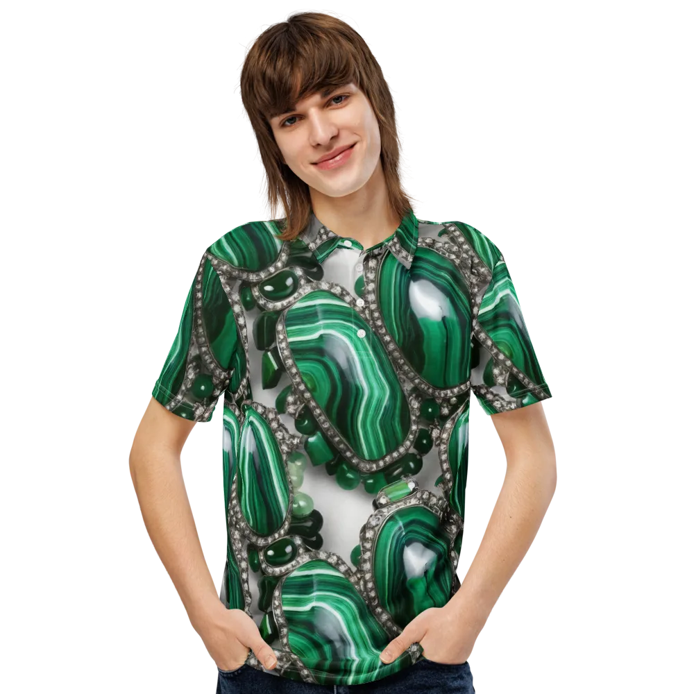 Malachite Royale on Men's Slim Fit Polo Shirt — Front