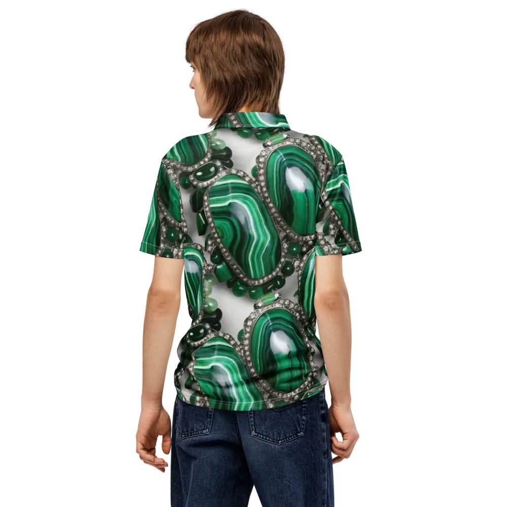 Malachite Royale on Men's Slim Fit Polo Shirt — Back