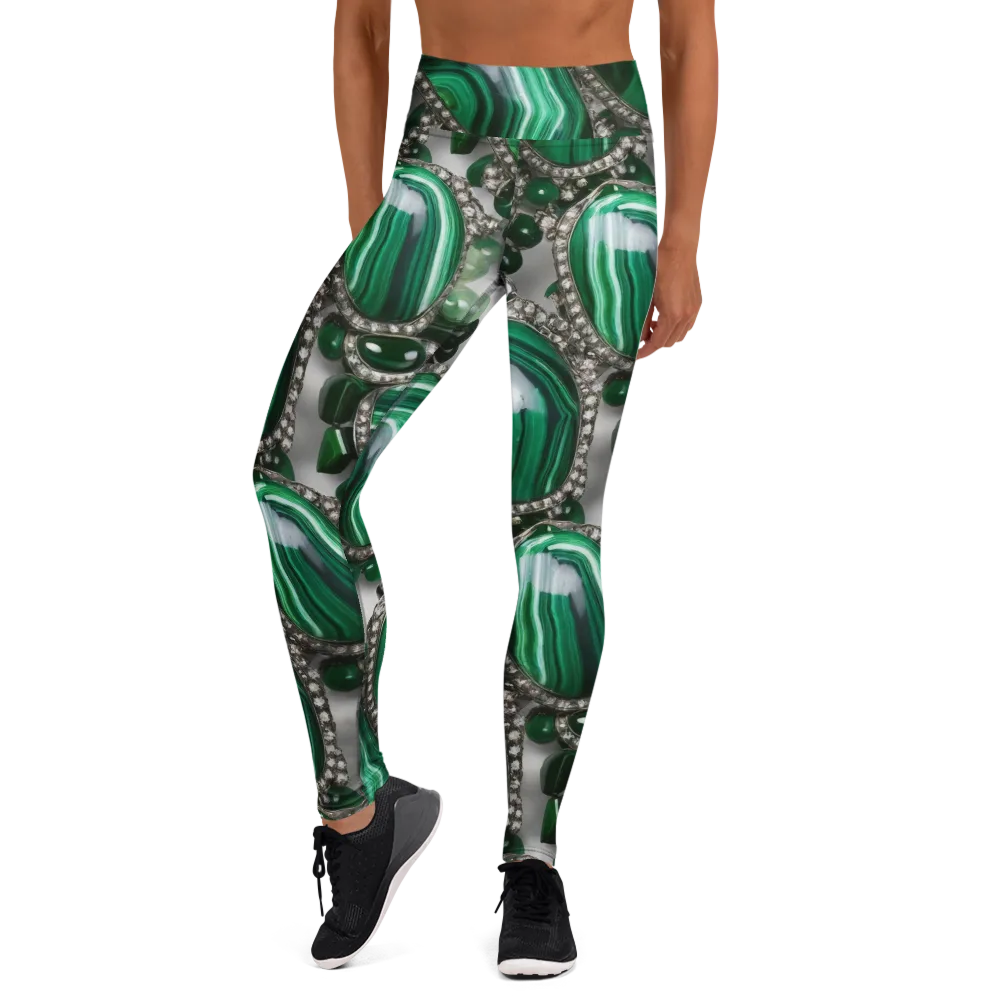 Malachite Royale on Yoga Leggings — Front