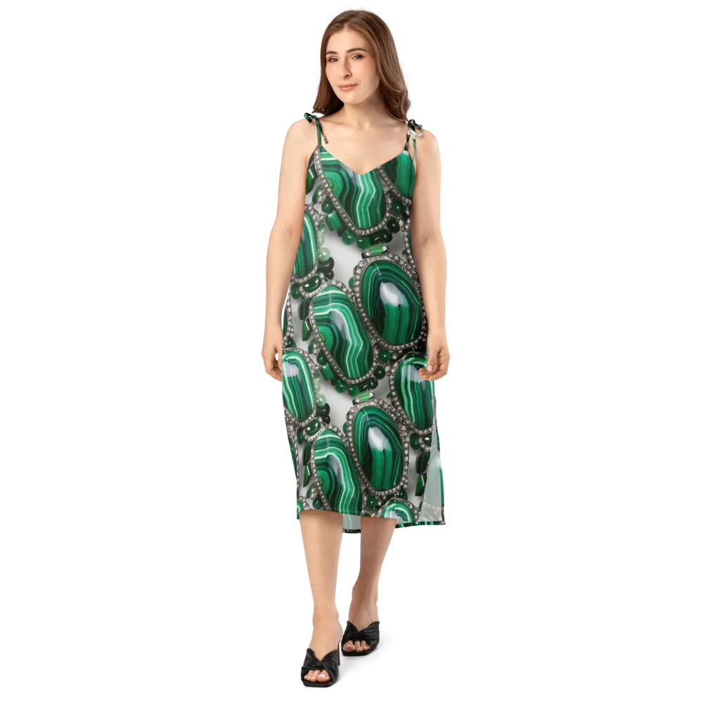Malachite Royale on Slip Dress — Front