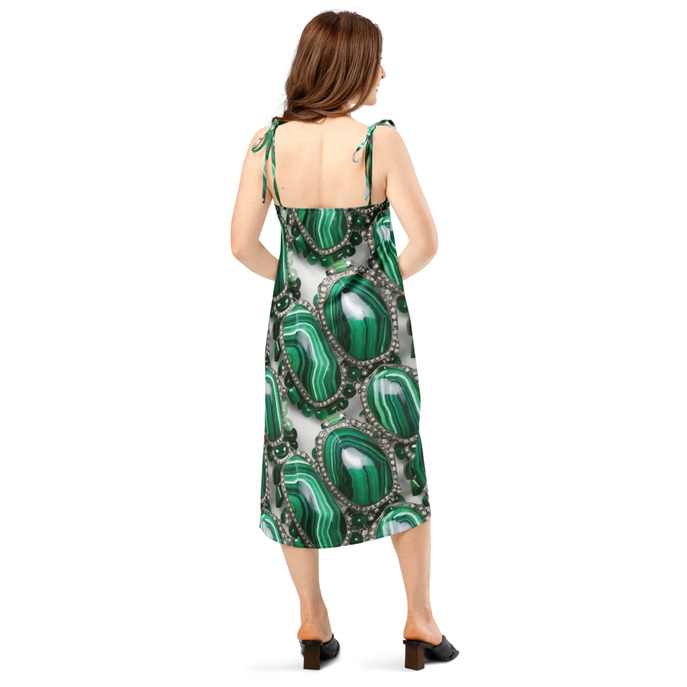 Malachite Royale on Slip Dress — Back