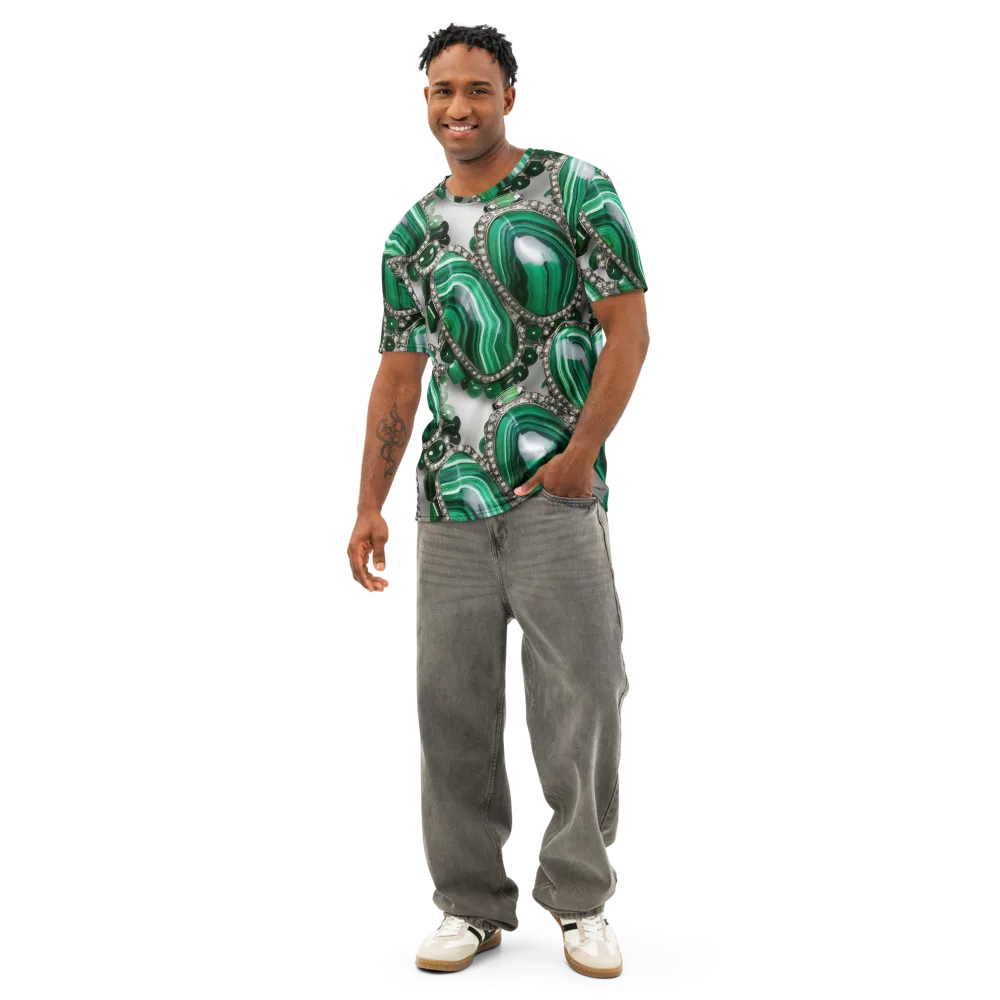 Malachite Royale on Men's Cotton Crew Neck T-Shirt — Front