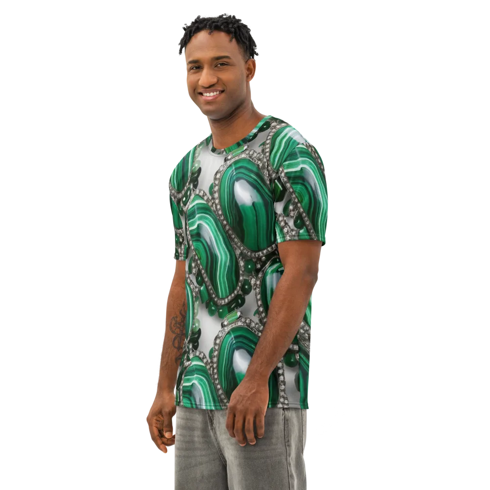 Malachite Royale on Men's Cotton Crew Neck T-Shirt — Left Front