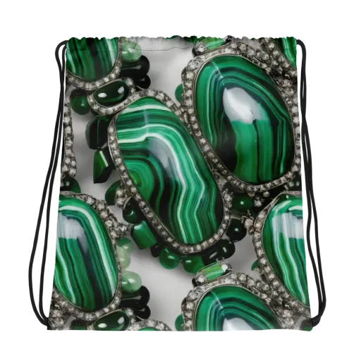 Malachite Royale on a Drawstring Bag