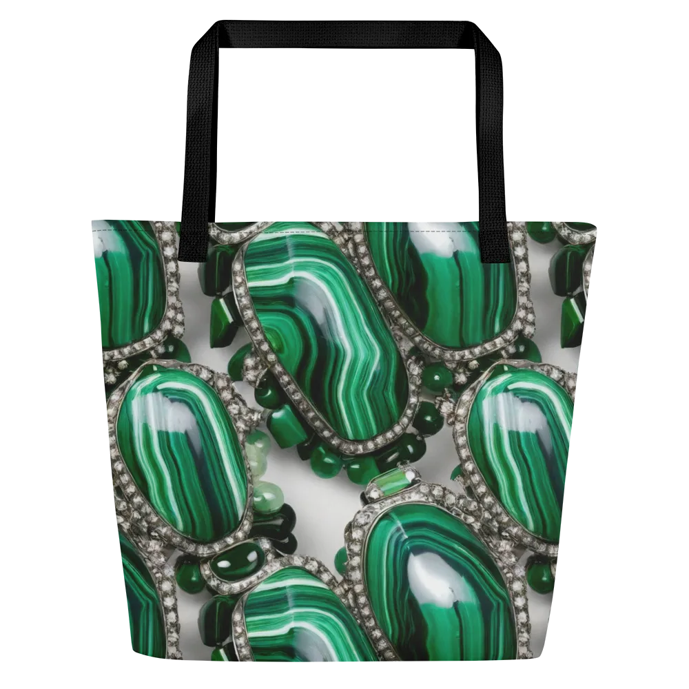 Malachite Royale on Large Tote Bag W/ Pocket — Front