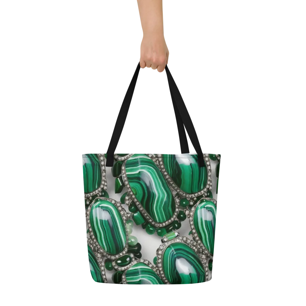 Malachite Royale on Large Tote Bag W/ Pocket — Front