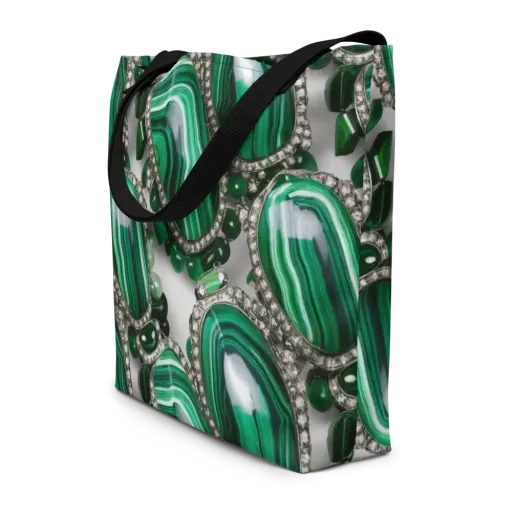 Malachite Royale on a Large Tote Bag W/ Pocket