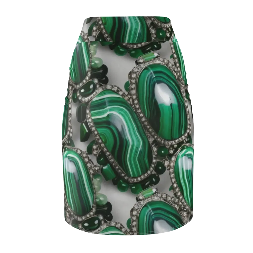 Malachite Royale on Pencil Skirt — Back
