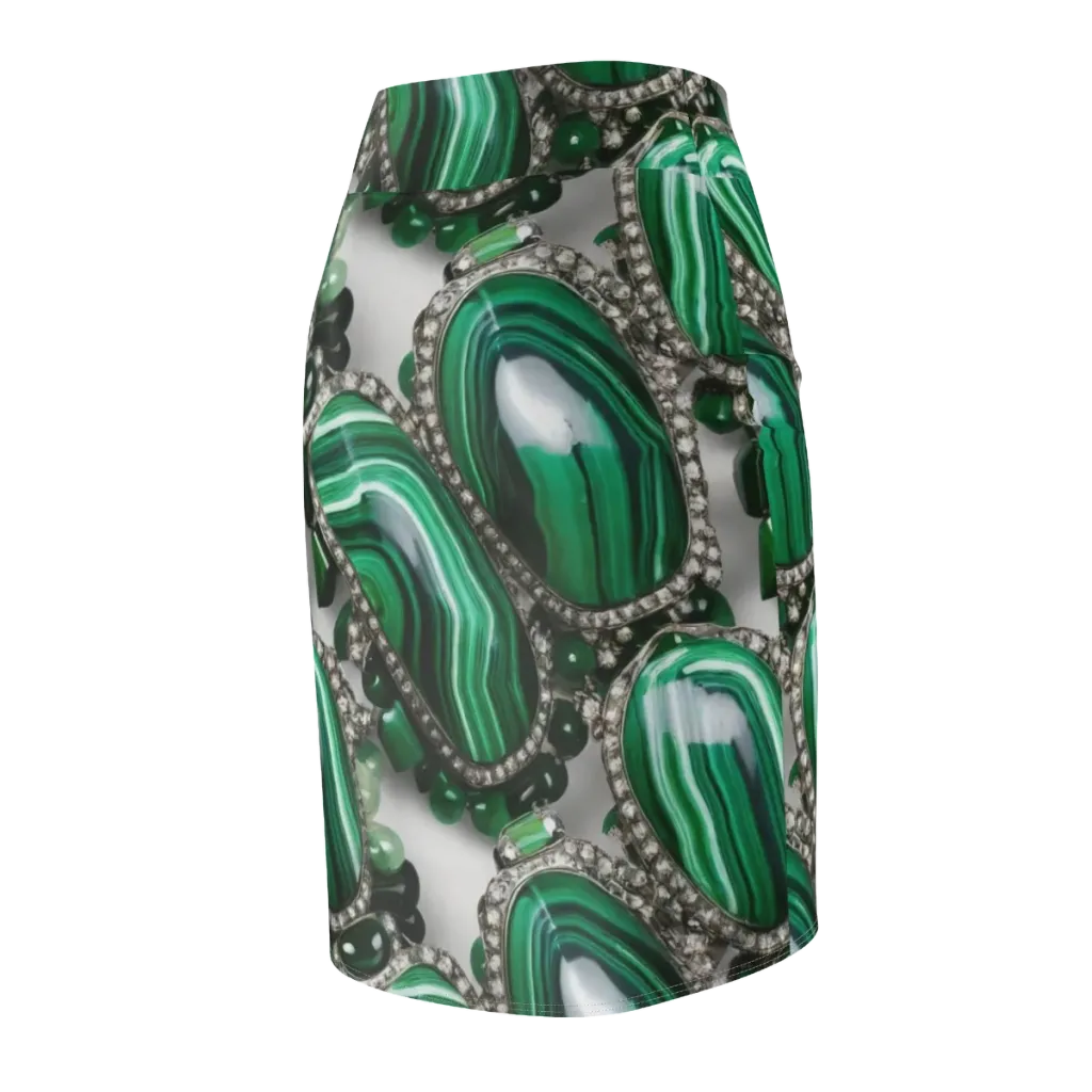 Malachite Royale on Pencil Skirt — Back Side