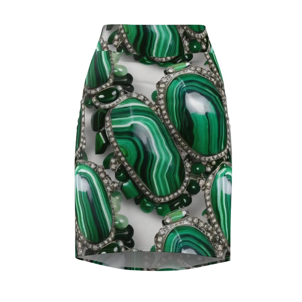 Malachite Royale on Pencil Skirt — Front