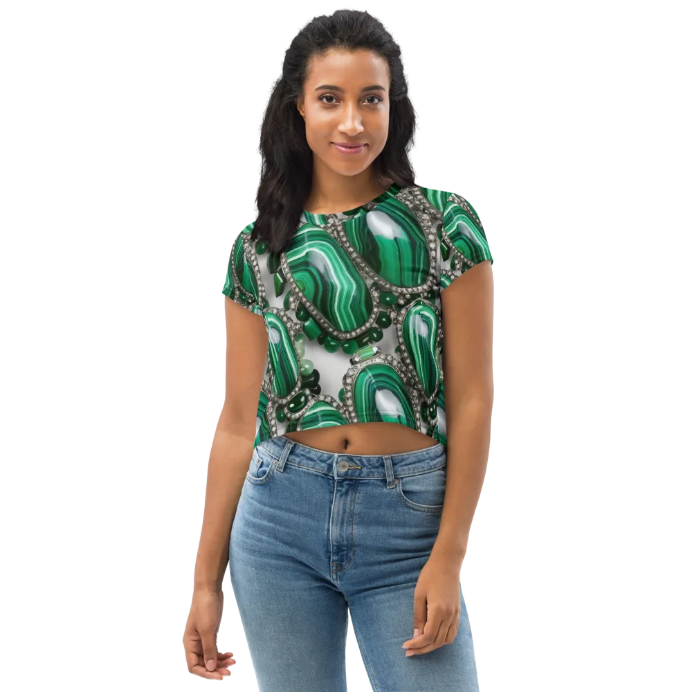Malachite Royale on Crop Tee — Front