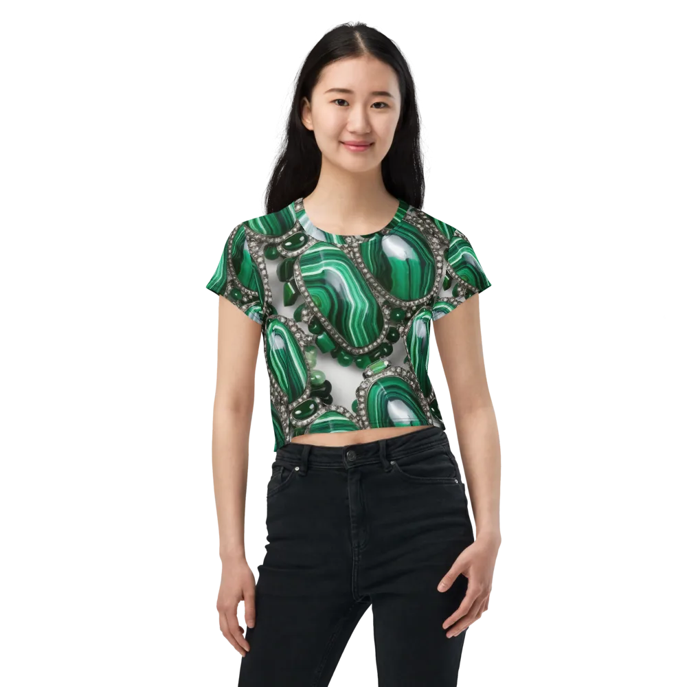 Malachite Royale on Crop Tee — Front