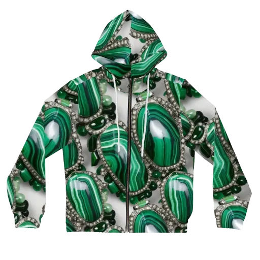 Malachite Royale on a Women's Full-Zip Hoodie