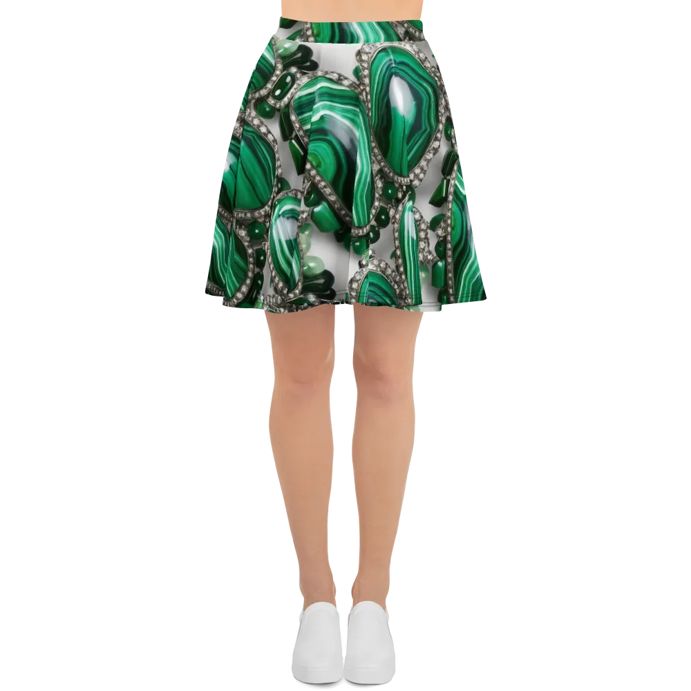 Malachite Royale on Skater Skirt — Front