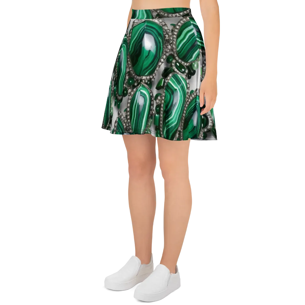 Malachite Royale on Skater Skirt — Left