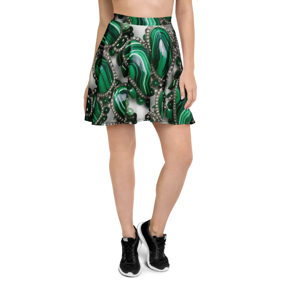 Malachite Royale on Skater Skirt — Front