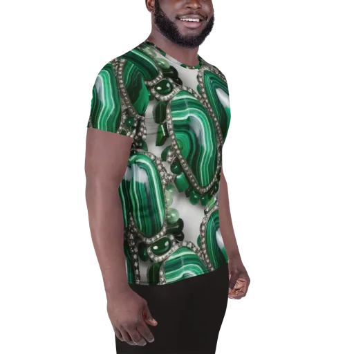 Malachite Royale on a Men's Athletic T-Shirt