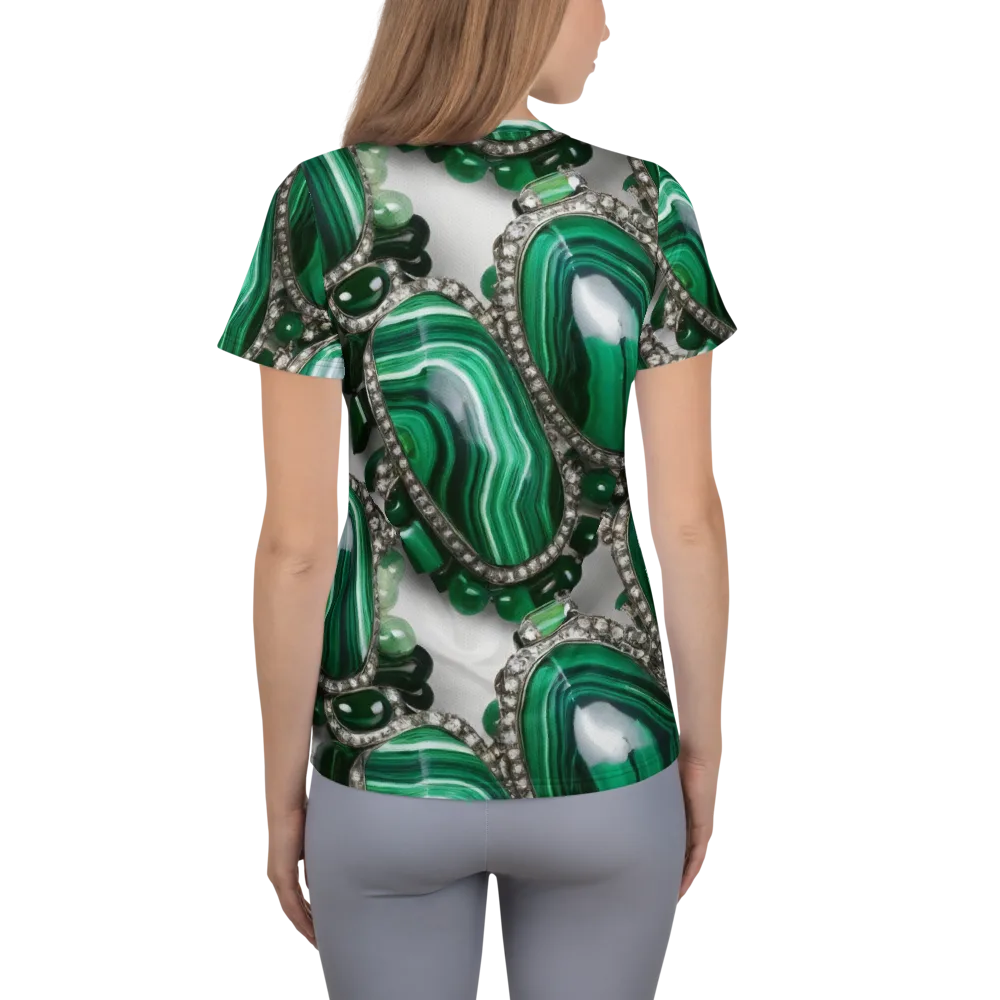 Malachite Royale on Women's Athletic T-Shirt — Back