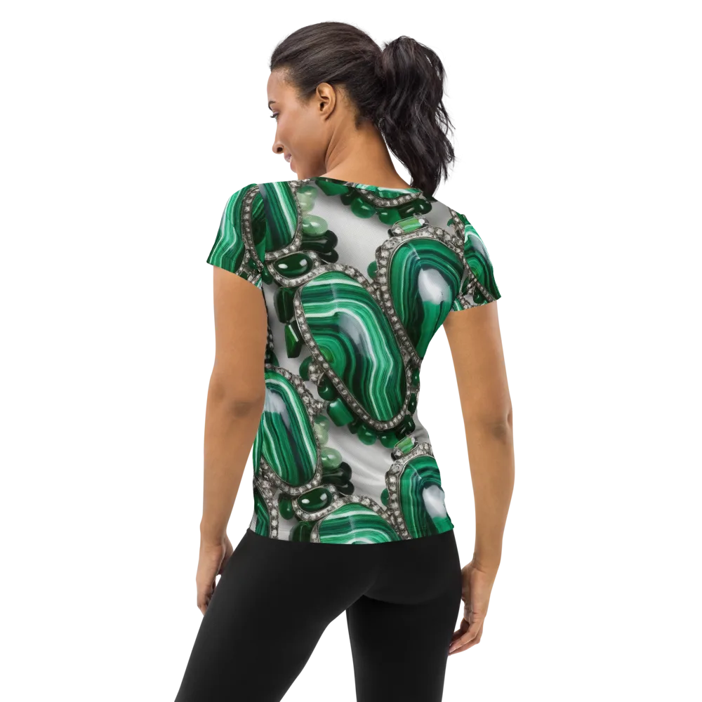 Malachite Royale on Women's Athletic T-Shirt — Back