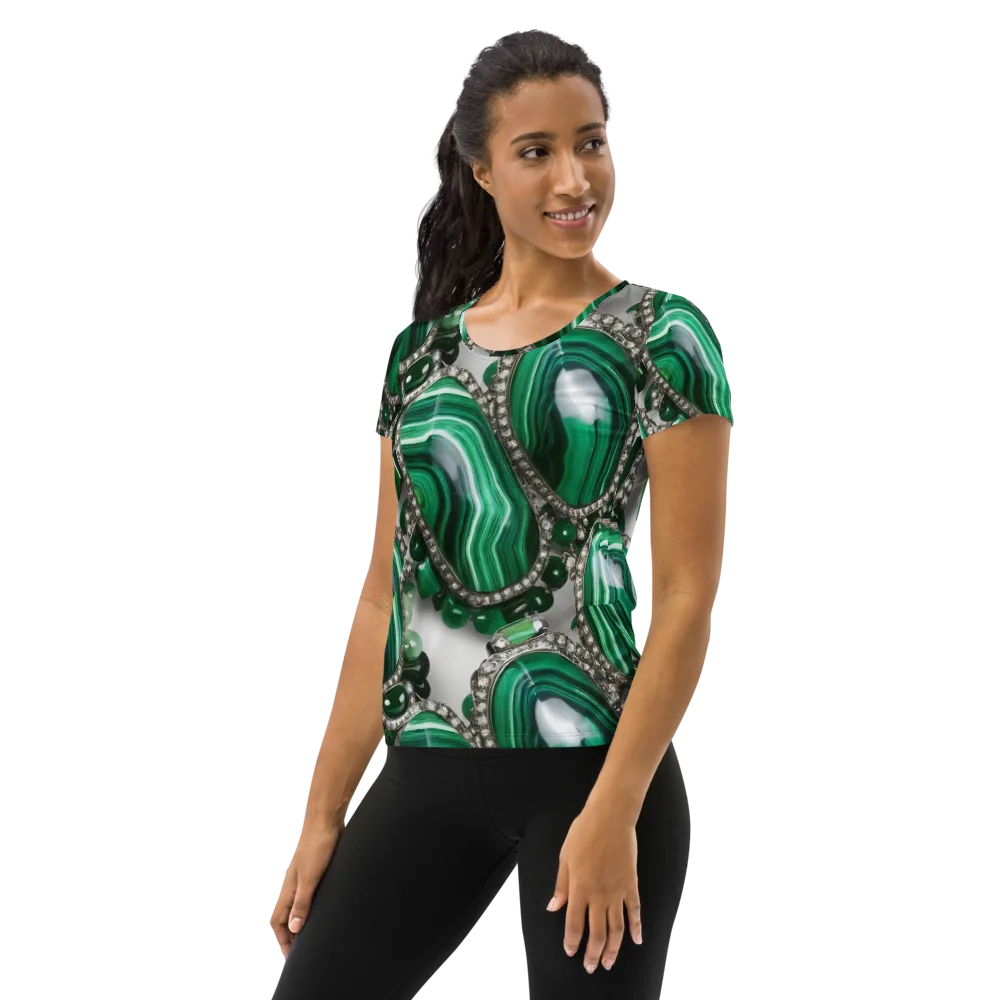 Malachite Royale on Women's Athletic T-Shirt — Left