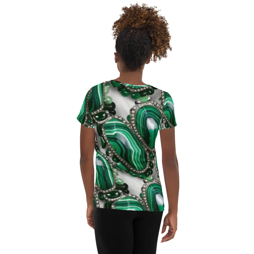 Malachite Royale on Women's Athletic T-Shirt — Back