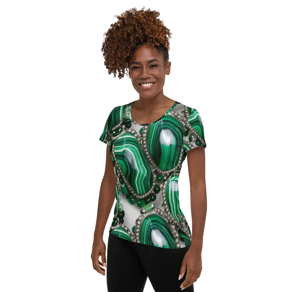 Malachite Royale on Women's Athletic T-Shirt — Left