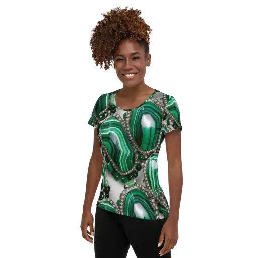 Malachite Royale on a Women's Athletic T-Shirt