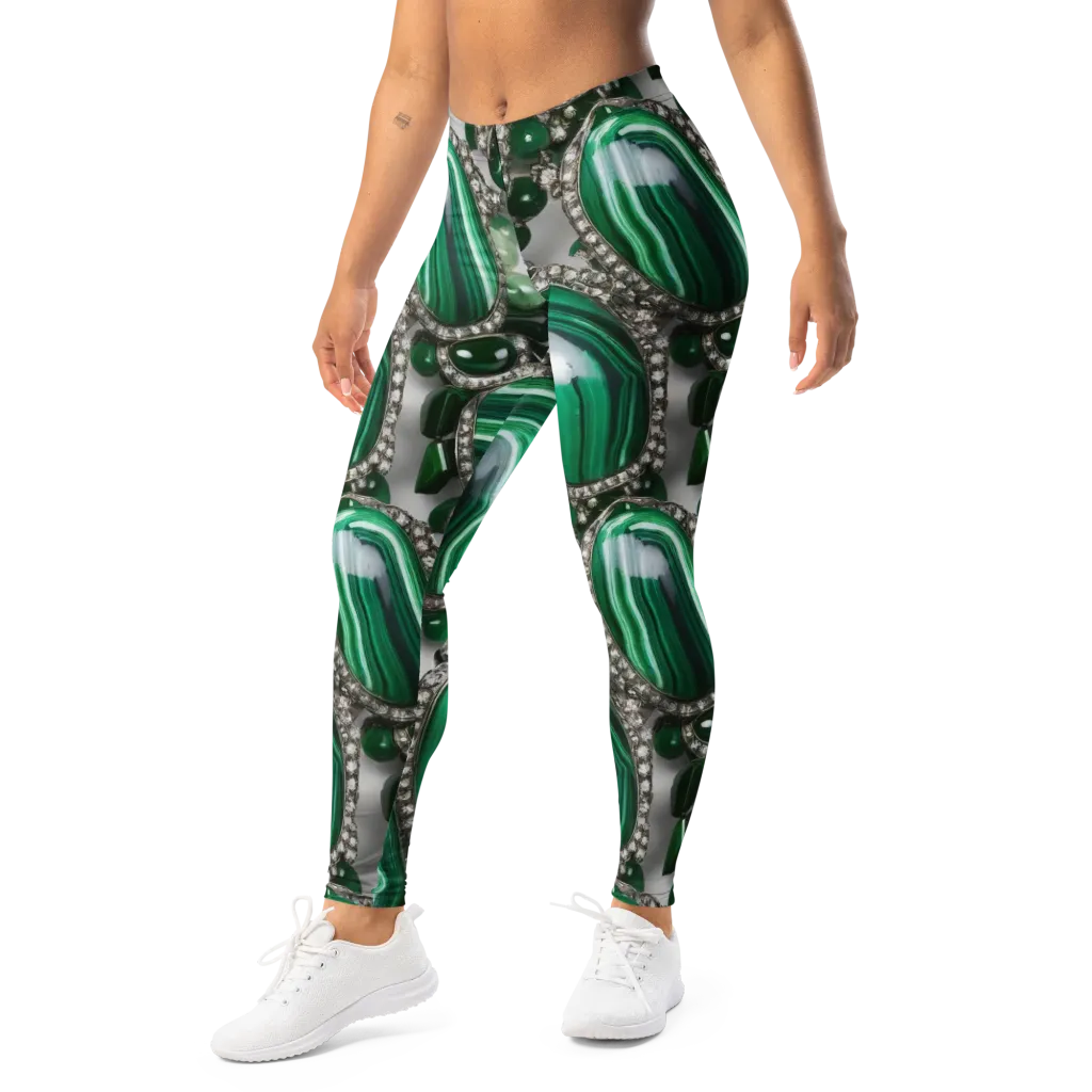 Malachite Royale on Leggings — Left Front