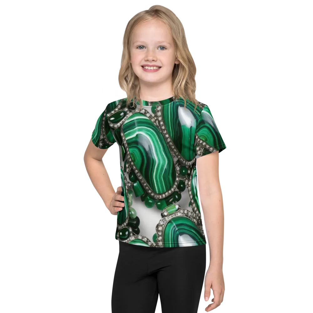 Malachite Royale on Kids Crew Neck T-Shirt — Front