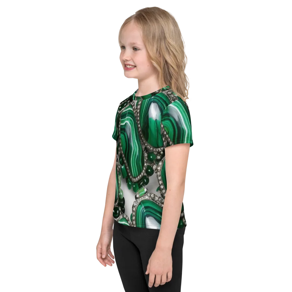 Malachite Royale on Kids Crew Neck T-Shirt — Left