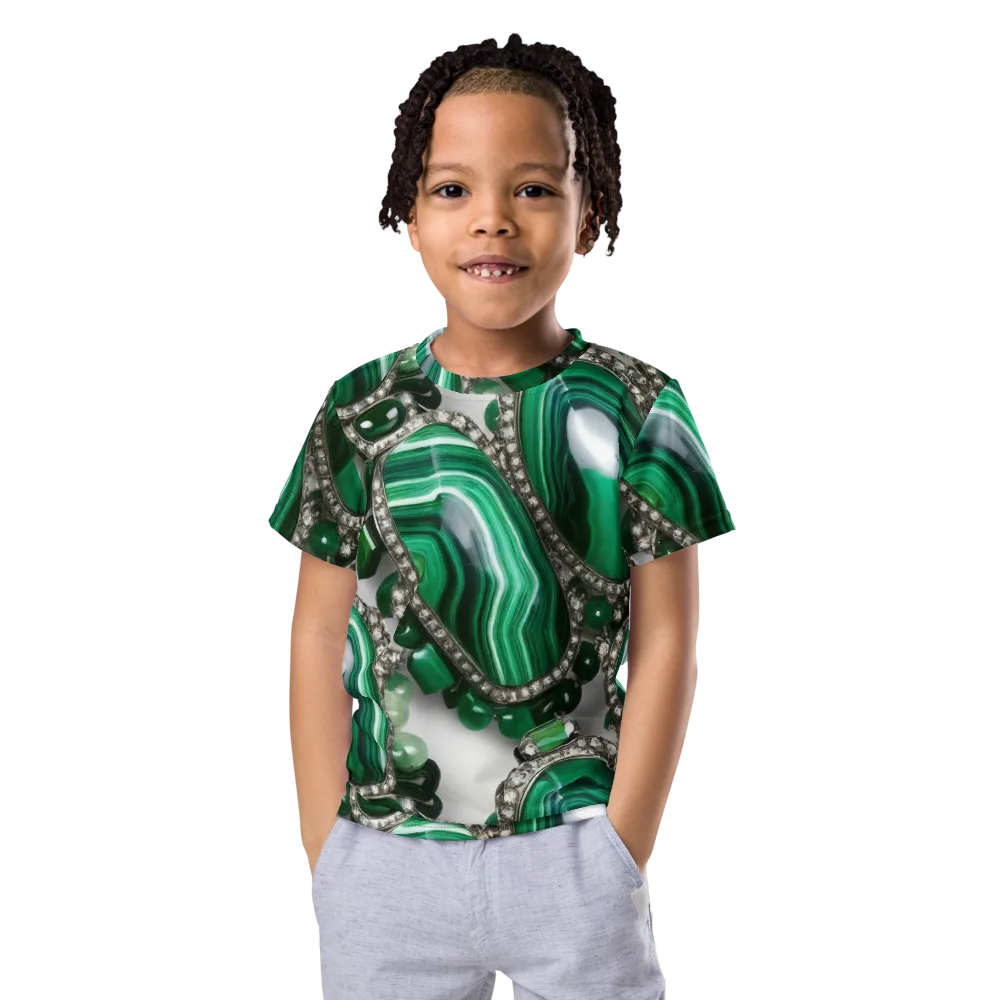 Malachite Royale on Kids Crew Neck T-Shirt — Front