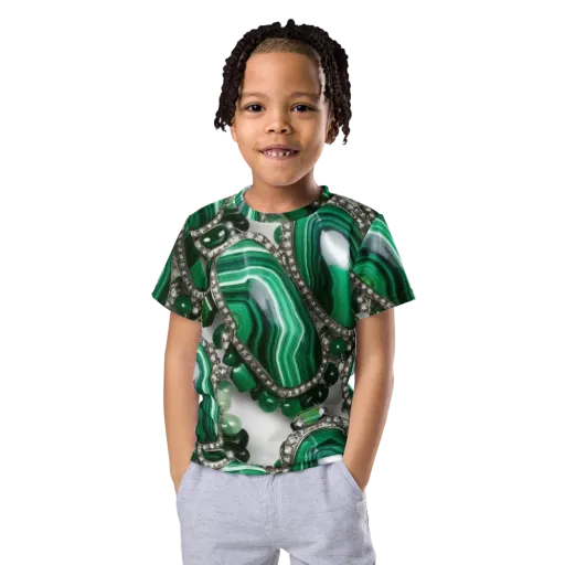 Malachite Royale on a Kids Crew Neck T-Shirt