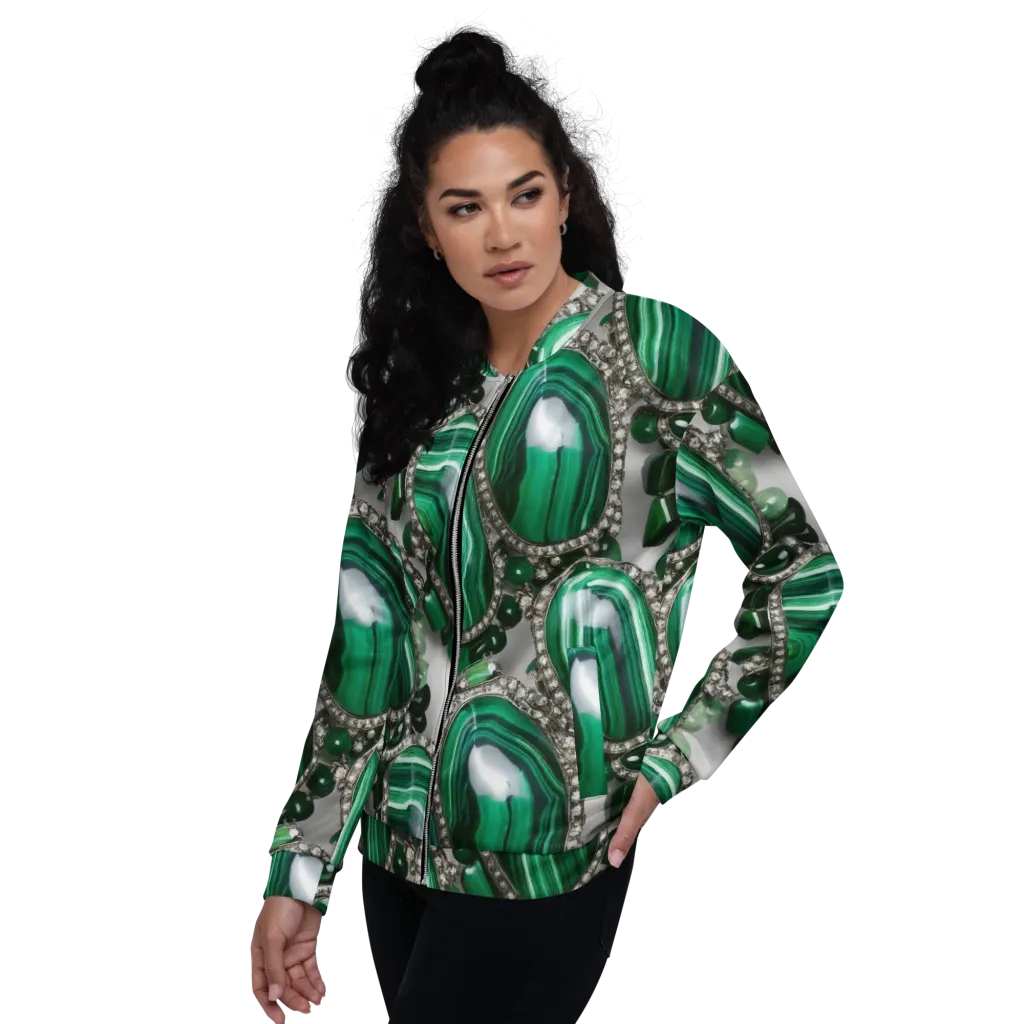 Malachite Royale on Bomber Jacket — Left