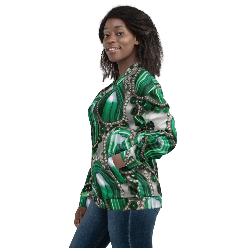 Malachite Royale on Bomber Jacket — Left
