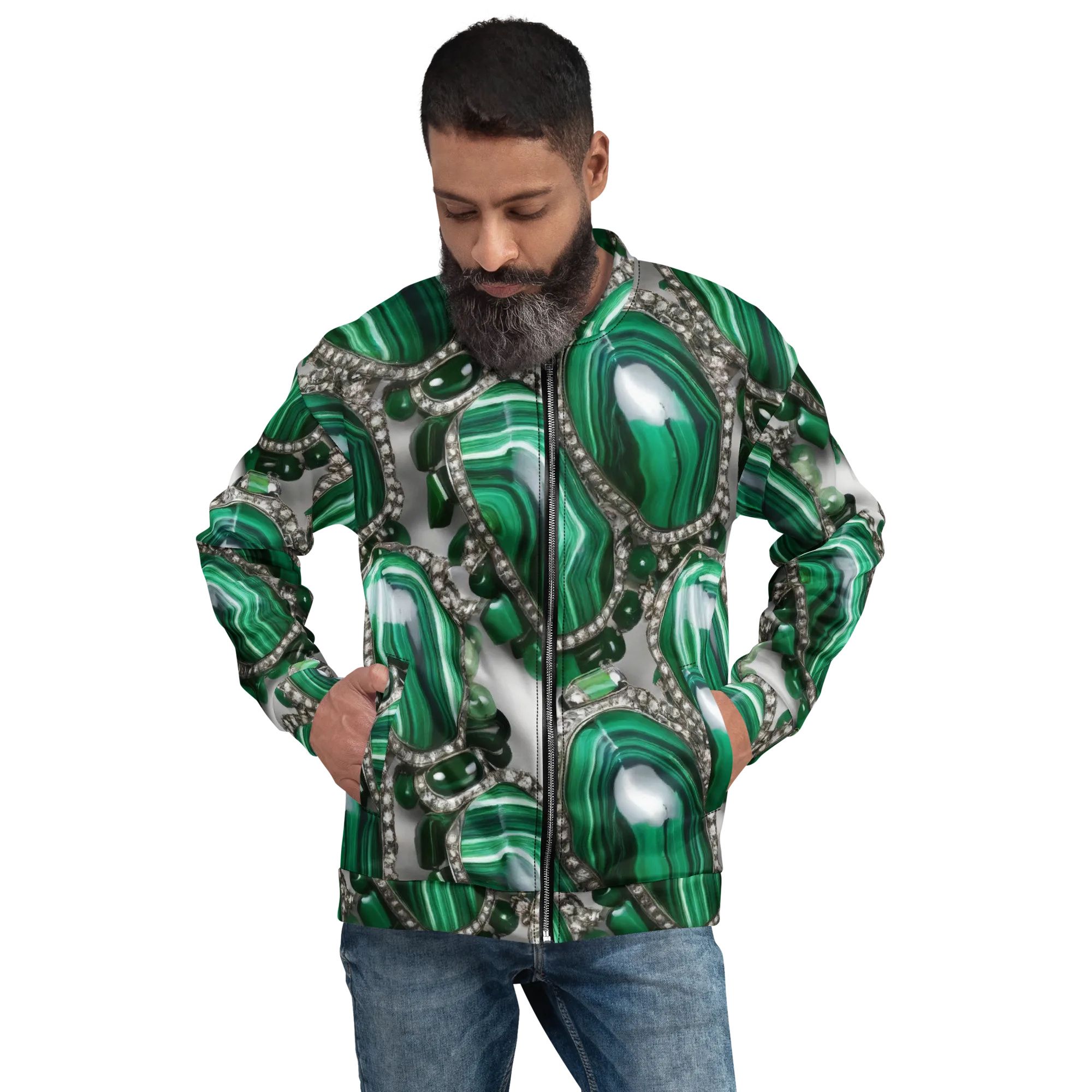 Malachite Royale on Bomber Jacket — Front