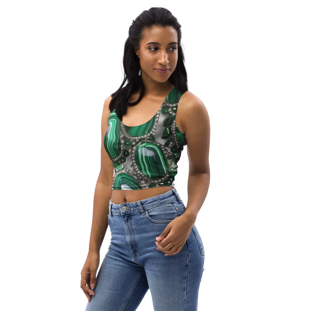 Malachite Royale on Crop Top — Left Front