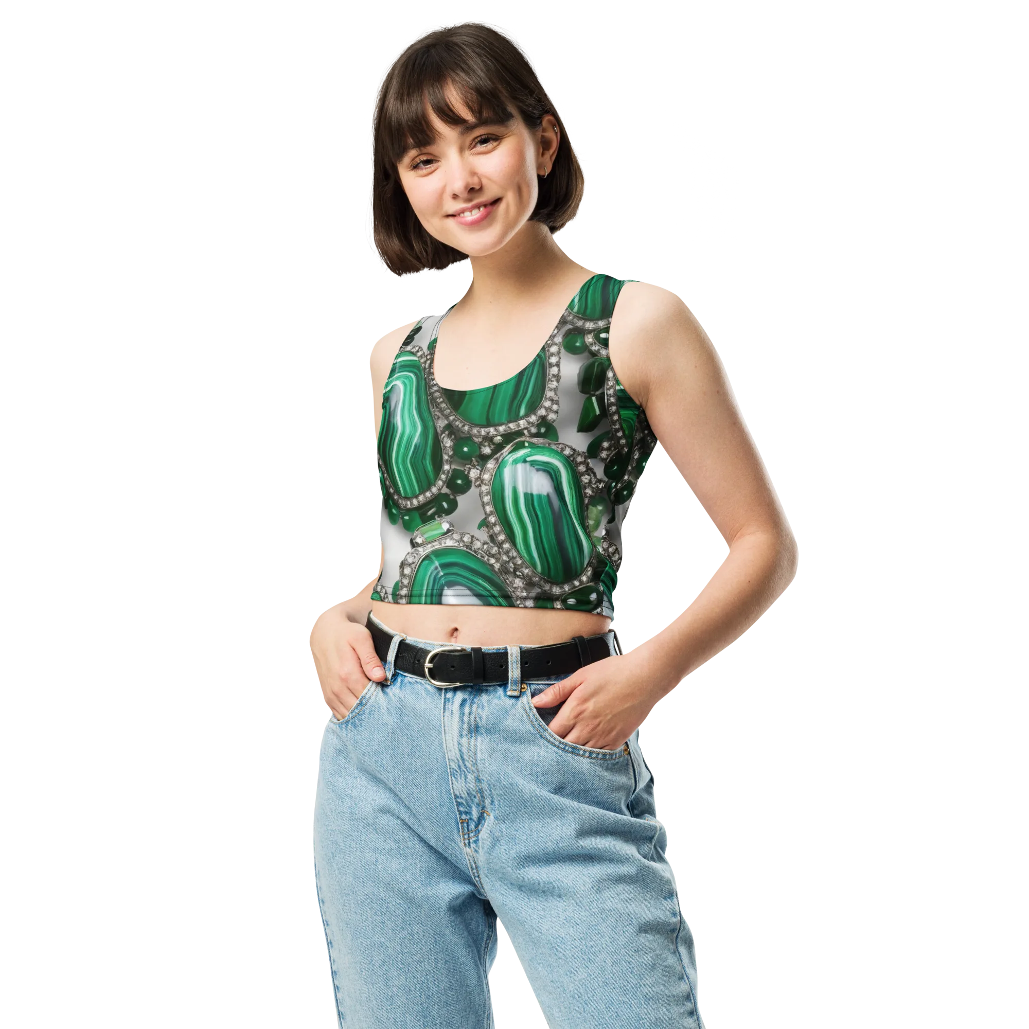 Malachite Royale on Crop Top — Front