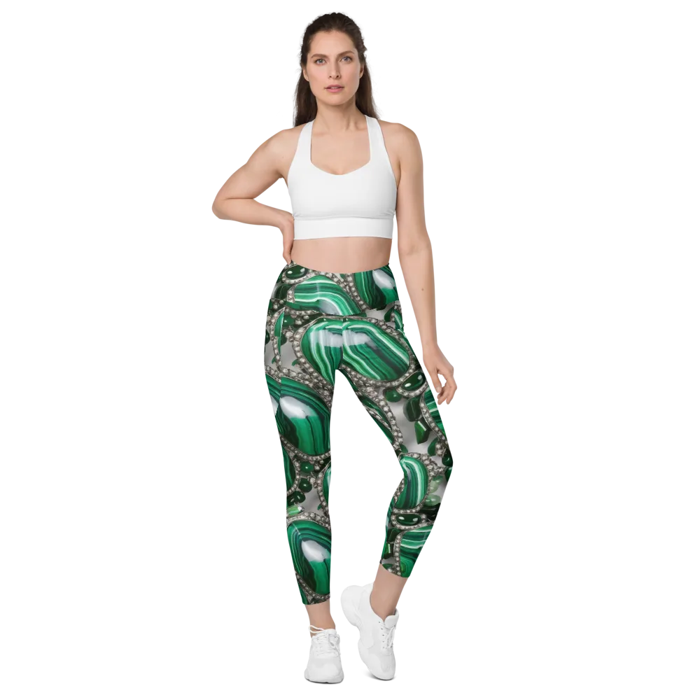 Malachite Royale on Leggings with Pockets — Front