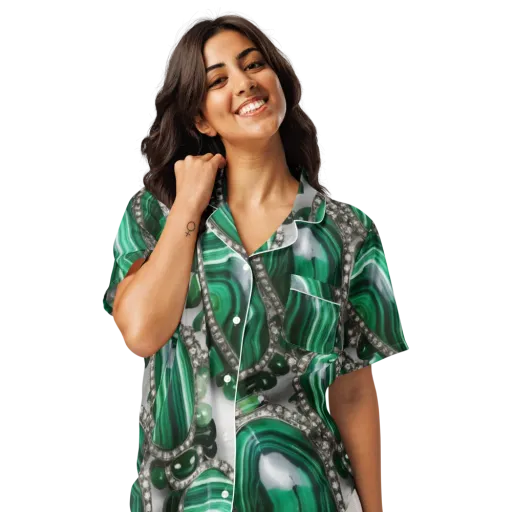 Malachite Royale on a Women's Short Sleeve Pajama Top