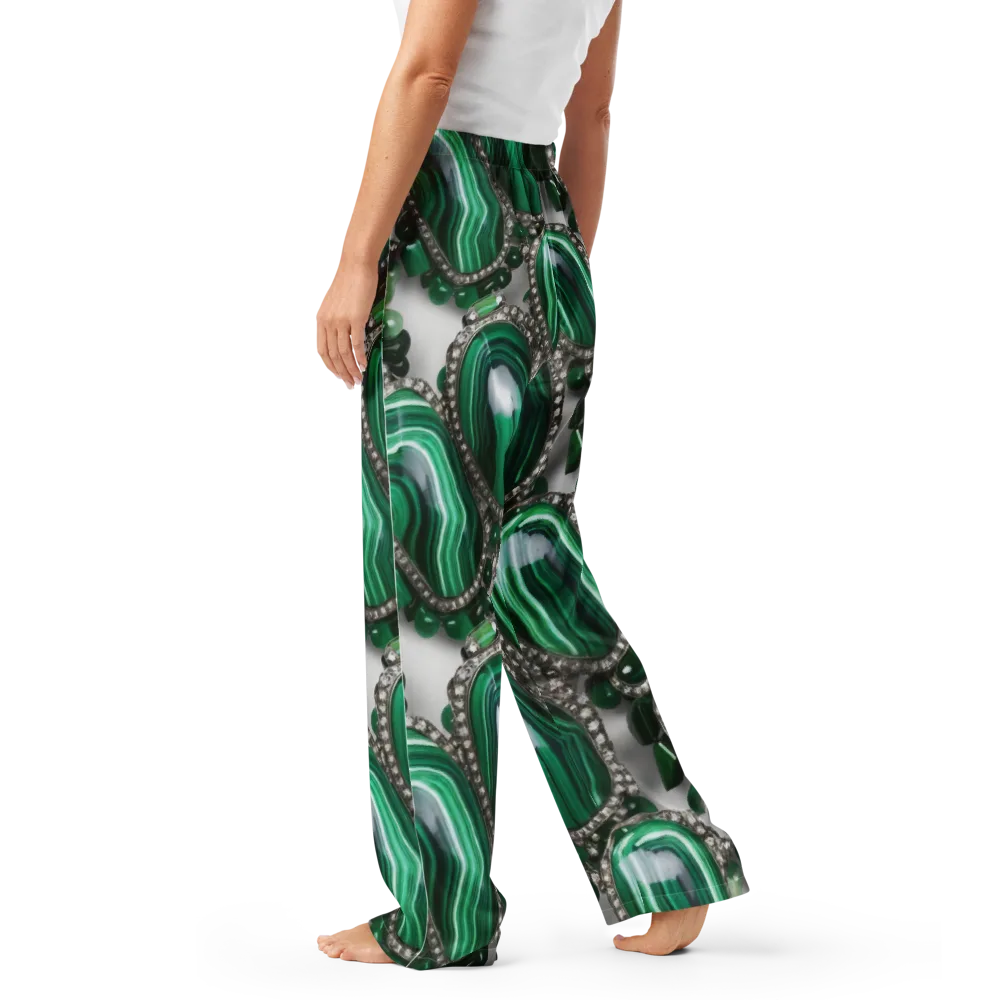Malachite Royale on Women's Pajama Pants — Left