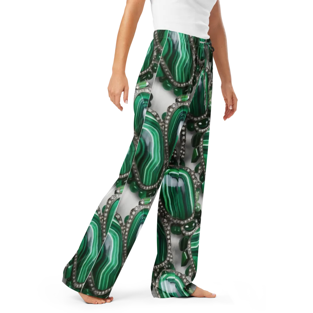 Malachite Royale on Women's Pajama Pants — Right Front
