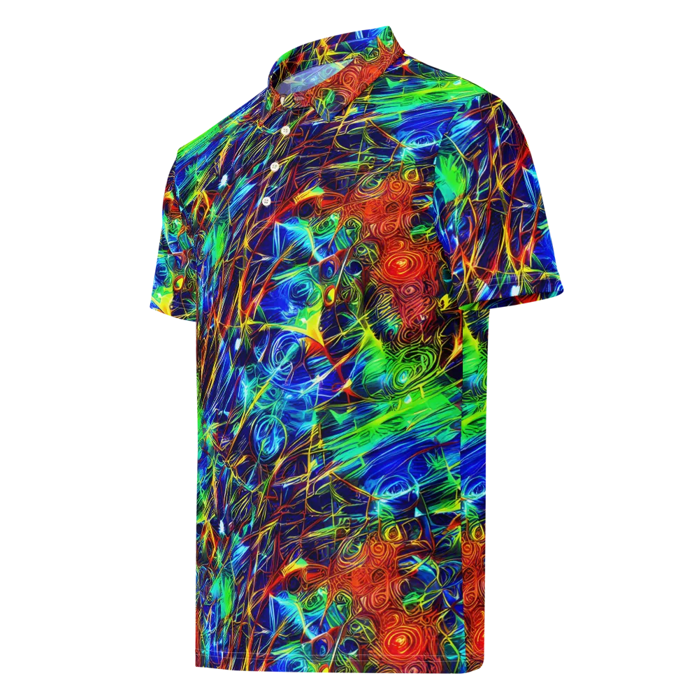 Limefire Cartography on Men's Slim Fit Polo Shirt — Left Front